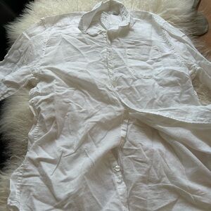 GC 7/10 men’s PRIVATE MEMBER Classic linen White Button-Up Shirt in SZ M!!